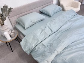 Пододеяльник 210x220 Ecotton Сатин Aqua Grey 15-5205