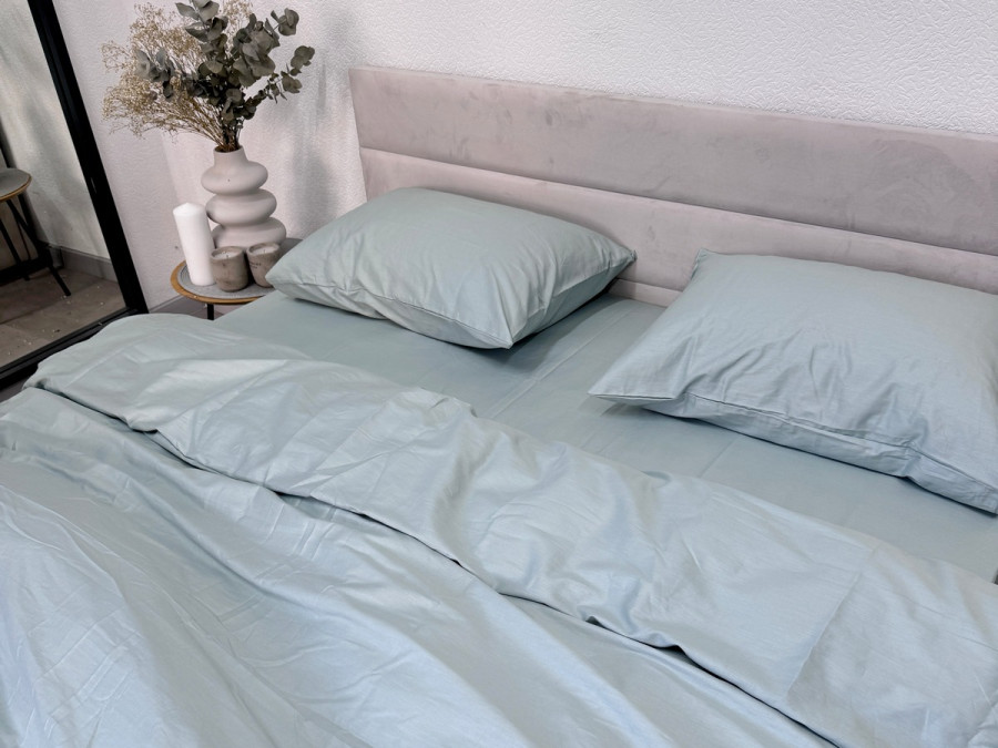 Пододеяльник 210x220 Ecotton Сатин Aqua Grey 15-5205
