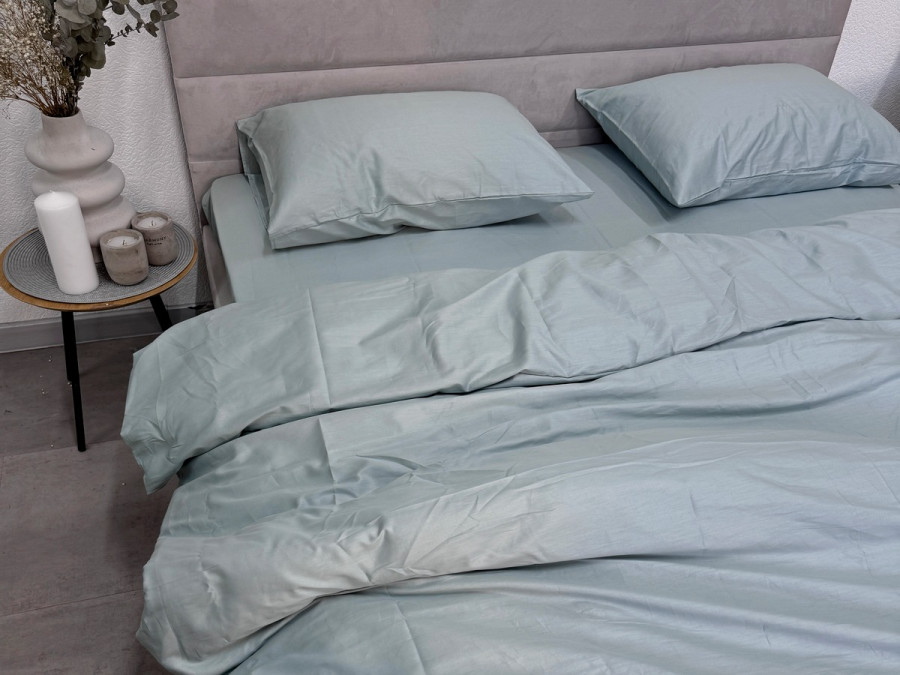 Пододеяльник 210x220 Ecotton Сатин Aqua Grey 15-5205