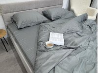 Пододеяльник 150x215 Ecotton Сатин Серый Natural 17-4402