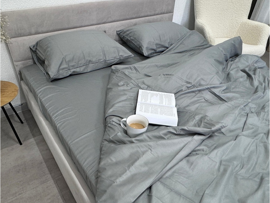 Пододеяльник 150x215 Ecotton Сатин Серый Natural 17-4402