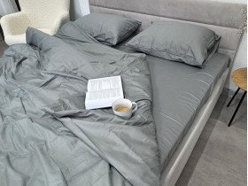 Пододеяльник 150x215 Ecotton Сатин Серый Natural 17-4402
