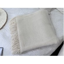 Плед Двуспальный 170x210 Vladi Рогожка Белый Песочный 96S