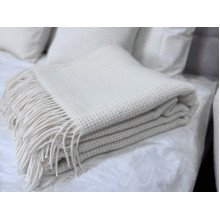 Плед Двуспальный 170x210 Vladi Рогожка Белый Песочный 96S