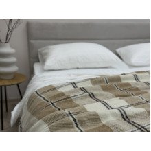 Плед Двуспальный 170x210 Vladi Шерстяной Белый Бежевый Коричневый Эльф 03 Mason