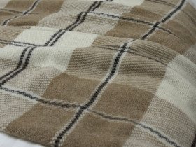 Плед Двуспальный 170x210 Vladi Шерстяной Белый Бежевый Коричневый Эльф 03 Mason