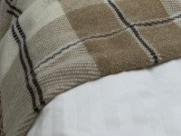 Плед Евро 200x220 Vladi Шерстяной Белый Бежевый Коричневый Эльф 03 Mason