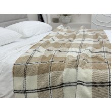 Плед Євро 200x220 Vladi Вовняний Білий Бежевий Коричневий Ельф 03 Mason