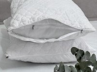 Чехол для подушки 60x60 Полисатин Белый стеганый