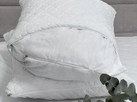 Чехол для подушки 60x60 Полисатин Белый стеганый
