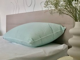 Подушка 50x70 100% Пух Тік Блакитний 40-0794