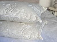 Подушка 50x70 100% Пух Тик Бежевый Роза