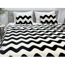 Bedspread 200x220 Black and white Zigzag FL-3417