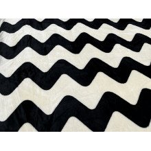 Bedspread 200x220 Black and white Zigzag FL-3417