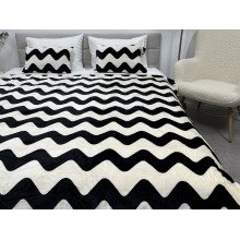 Bedspread 200x220 Black and white Zigzag FL-3417