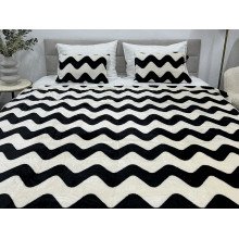 Bedspread 200x220 Black and white Zigzag FL-3417
