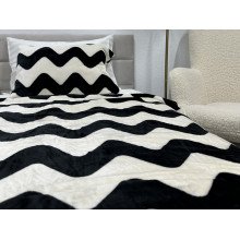 Bedspread 200x220 Black and white Zigzag FL-3417