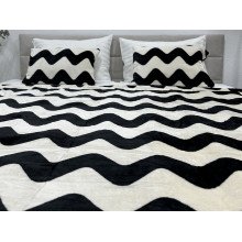 Bedspread 200x220 Black and white Zigzag FL-3417