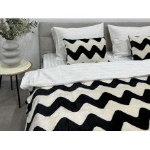Bedspread 200x220 Black and white Zigzag FL-3417