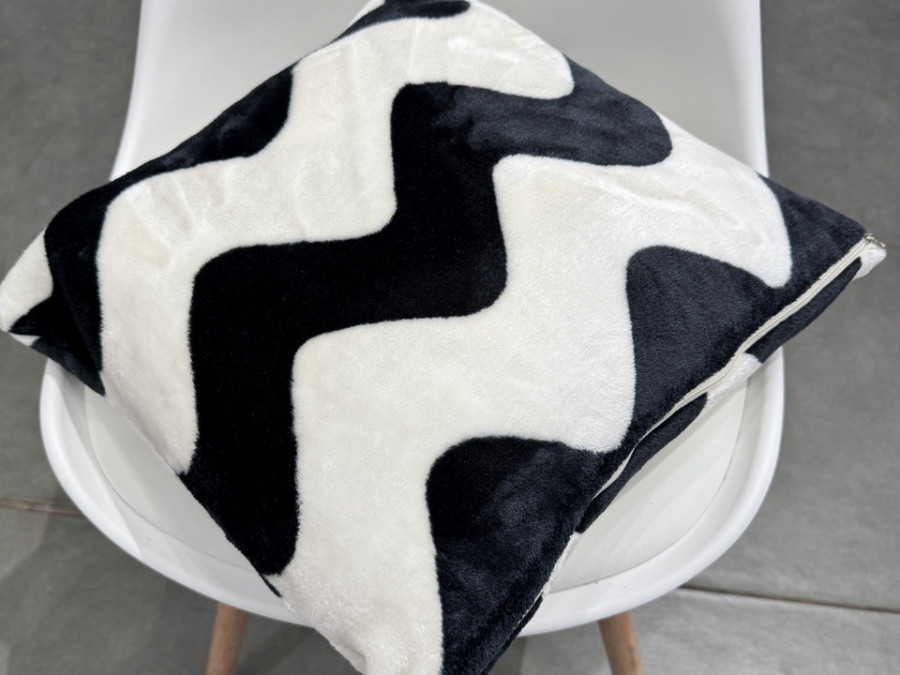 Bedspread 150x220 Black and white Zigzag FL-3417