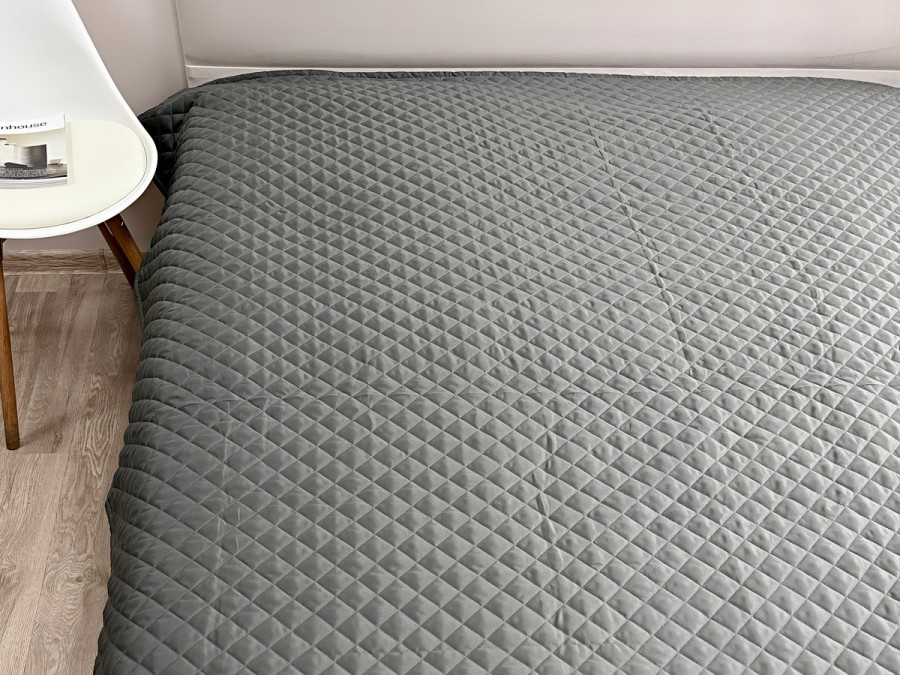 Покривало 150x220 Ecotton Полісатин Темно сірий