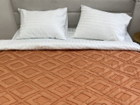 Покрывало 150x220 Ecotton Полисатин жаккард Оранжевый