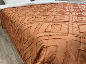 Покрывало 200x220 Ecotton Полисатин жаккард Оранжевый