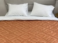 Покрывало 150x220 Ecotton Полисатин жаккард Оранжевый