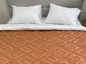 Покривало 150x220 Ecotton Полісатин жаккард Помаранчевий