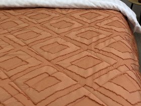 Покривало 200x220 Ecotton Полісатин жаккард Помаранчевий