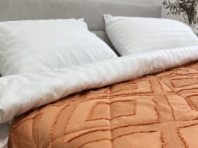 Покривало 200x220 Ecotton Полісатин жаккард Помаранчевий
