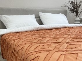 Покривало 200x220 Ecotton Полісатин жаккард Помаранчевий