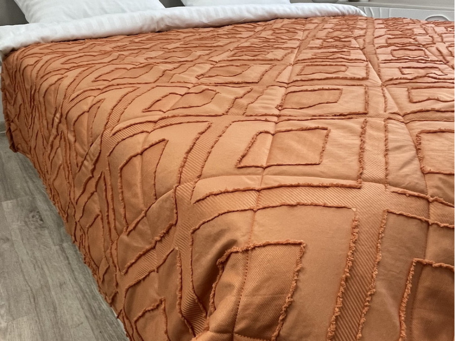 Покрывало 200x220 Ecotton Полисатин жаккард Оранжевый