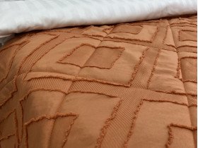 Покрывало 200x220 Ecotton Полисатин жаккард Оранжевый
