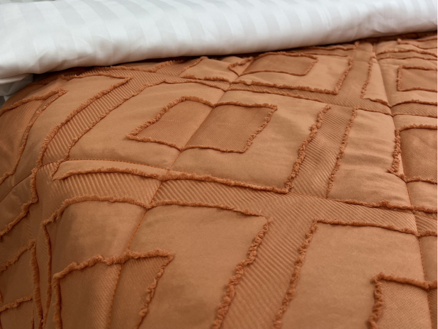 Покрывало 200x220 Ecotton Полисатин жаккард Оранжевый