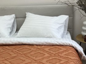 Покрывало 200x220 Ecotton Полисатин жаккард Оранжевый