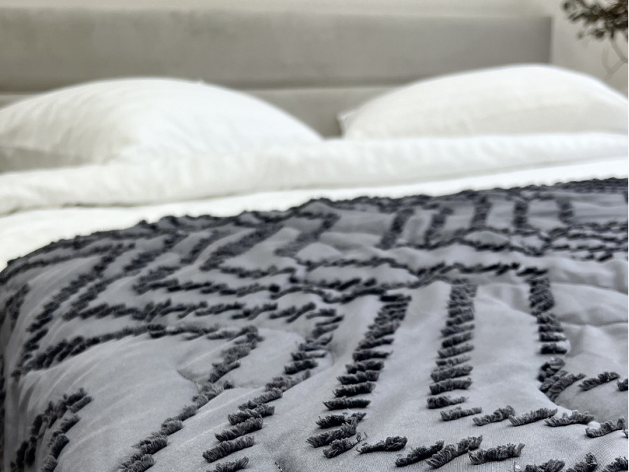 Покрывало 200x220 Ecotton Полисатин жаккард Серый
