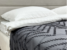 Покривало 200x220 Ecotton Полісатин жаккард Сірий