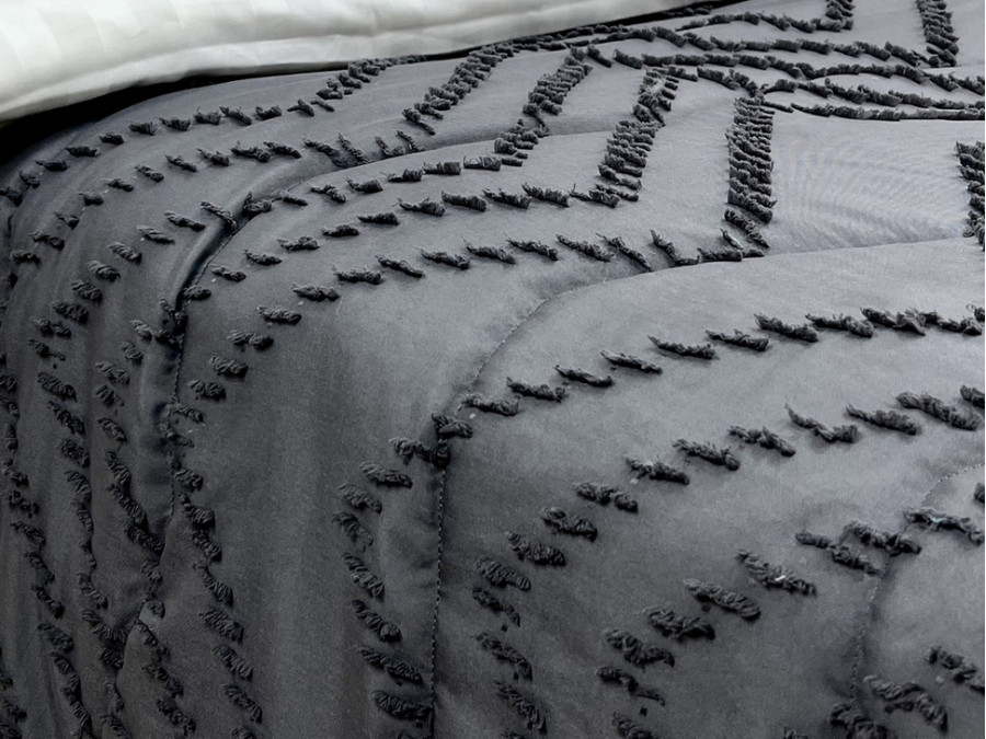 Покрывало 200x220 Ecotton Полисатин жаккард Серый