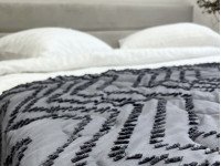 Покрывало 150x220 Ecotton Полисатин жаккард Серый