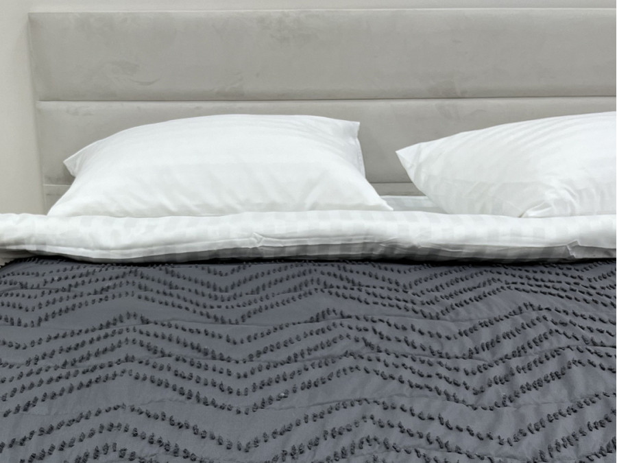 Покривало 200x220 Ecotton Полісатин жаккард Сірий