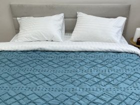 Покрывало 200x220 Ecotton Полисатин жаккард Зеленый