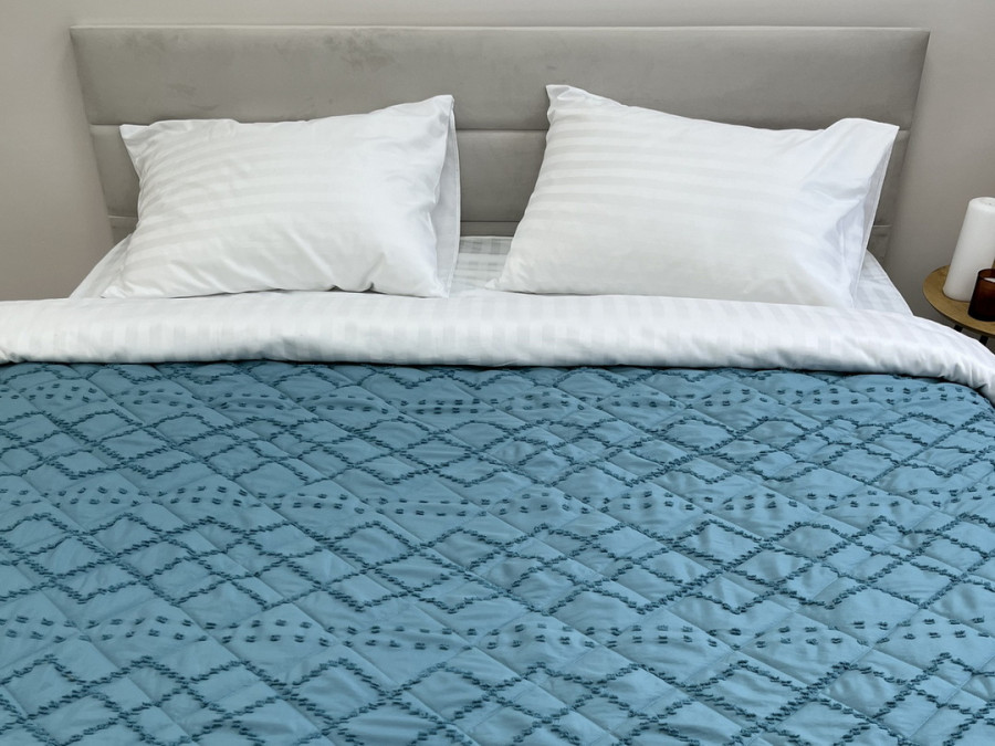 Покрывало 200x220 Ecotton Полисатин жаккард Зеленый