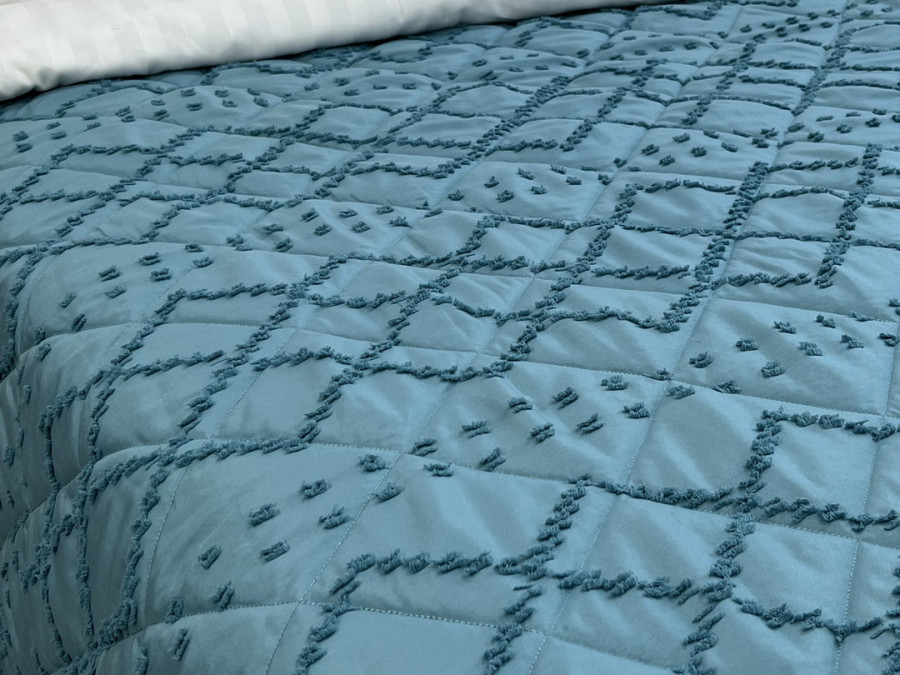 Покрывало 200x220 Ecotton Полисатин жаккард Зеленый