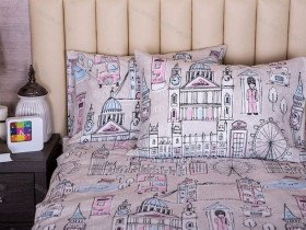 Постельное белье Ecotton Бязь Семейный комплект два пододеяльника Бежевый 40-0913