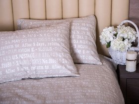 Постельное белье Ecotton Бязь Семейный комплект два пододеяльника Бежевый 40-0915