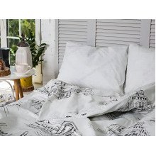 Постільна білизна Ecotton Бязь Двоспальний комплект Grey/black 40-0965