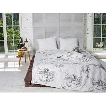 Постільна білизна Ecotton Бязь Двоспальний комплект Grey/black 40-0965