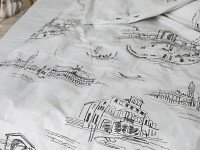 Постільна білизна Ecotton Бязь Сімейний комплект дві підковдри Grey/black 40-0965