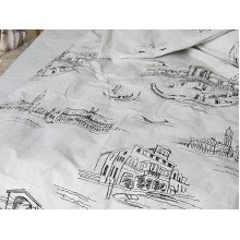 Постільна білизна Ecotton Бязь Двоспальний комплект Grey/black 40-0965